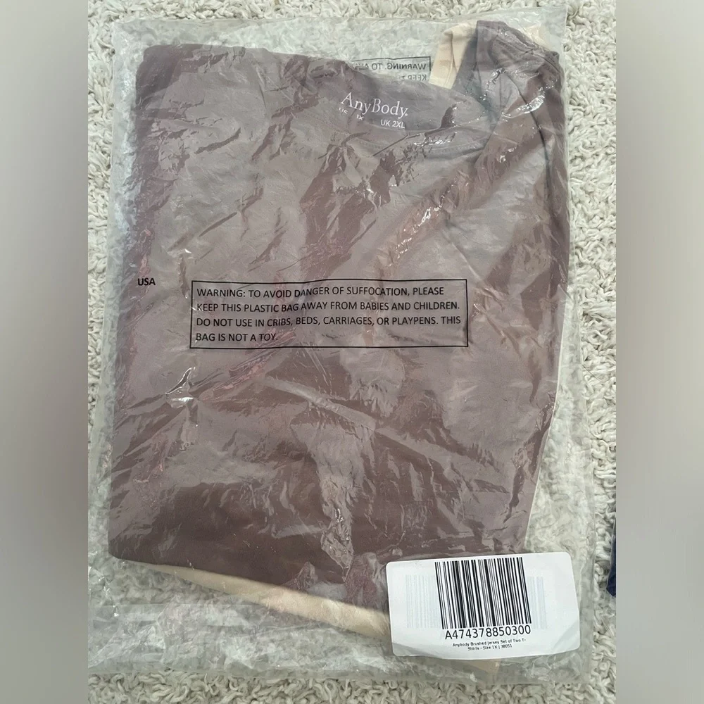 Anybody Brushed Jersey Set of Two T-Shirts 1X NWT A474378 - Picture 3 of 4